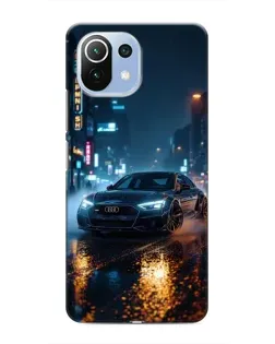 Чехол для Xiaomi Mi 11 Lite с картинкой «Ночной город и Audi»