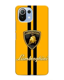 Чехол для Xiaomi Mi 11 Lite с картинкой «Lamborghini Stripe желтый»
