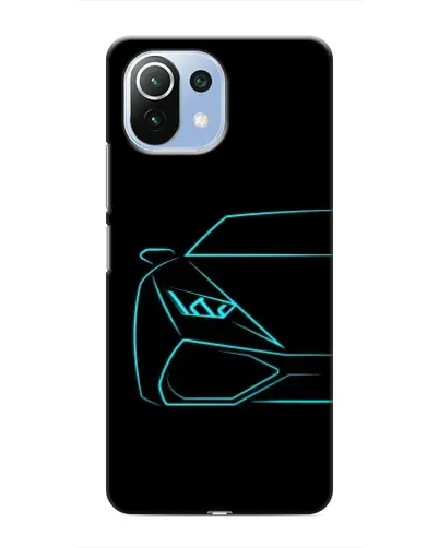 Чехол для Xiaomi Mi 11 Lite с картинкой «Голубой силуэт Lamborghini» Чехол для Xiaomi Mi 11 Lite с картинкой «Голубой силуэт Lamborghini»