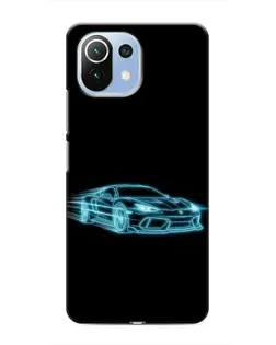 Чехол для Xiaomi Mi 11 Lite с картинкой «Неоновый контур Lamborghini»