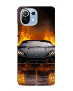 Чехол для Xiaomi Mi 11 Lite с картинкой «Lamborghini в огне»