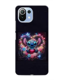 Чехол для Xiaomi Mi 11 Lite с картинкой «Stitch в цветах»