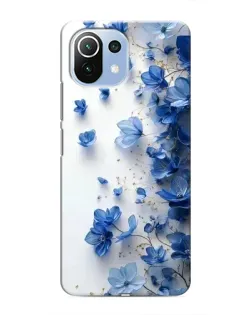 Чехол для Xiaomi Mi 11 Lite с картинкой «Голубой цветочный каскад» Чехол для Xiaomi Mi 11 Lite с картинкой «Голубой цветочный каскад»
