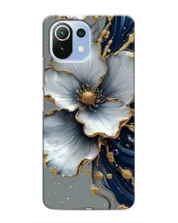 Чехол для Xiaomi Mi 11 Lite с картинкой «Белый цветок и золотой флюид» Чехол для Xiaomi Mi 11 Lite с картинкой «Белый цветок и золотой флюид»
