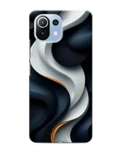 Чохол для Xiaomi Mi 11 Lite з картинкою «Об'ємні чорно-білі стрічки»