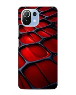 Чехол для Xiaomi Mi 11 Lite с картинкой «Красная глянцевая сетка»