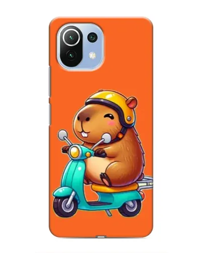 Чехол для Xiaomi Mi 11 Lite с картинкой «Капибара на скутере»