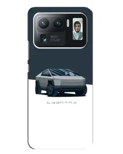Чехол для Xiaomi Mi 11 Ultra с картинкой «Серебристый Cybertruck Tesla»