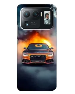 Чехол для Xiaomi Mi 11 Ultra с картинкой «Audi в огненном дыму»