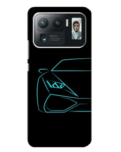 Чехол для Xiaomi Mi 11 Ultra с картинкой «Голубой силуэт Lamborghini»