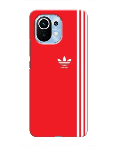 Чехол для Xiaomi Mi 11 с картинкой «Красный минимализм Adidas»