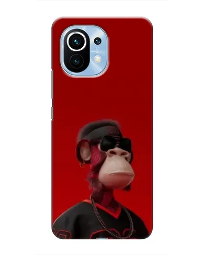 Чехол для Xiaomi Mi 11 с картинкой «Bored Ape в красном»