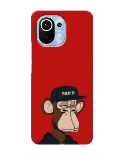 Чехол для Xiaomi Mi 11 с картинкой «Bored Ape — красный фон»