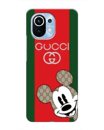 Чехол для Xiaomi Mi 11 с картинкой «Gucci — полосы и Микки»