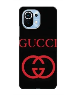 Чехол для Xiaomi Mi 11 с картинкой «Gucci — красный логотип»