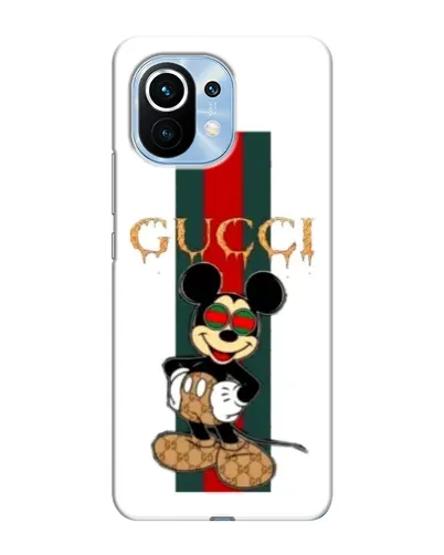 Чехол для Xiaomi Mi 11 с картинкой «Микки Маус Gucci — полосы»