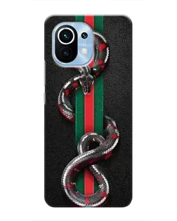 Чехол для Xiaomi Mi 11 с картинкой «Gucci — змея на полосе» Чехол для Xiaomi Mi 11 с картинкой «Gucci — змея на полосе»