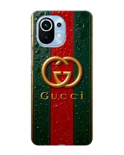 Чехол для Xiaomi Mi 11 с картинкой «Gucci — фирменная полоса и золото» Чехол для Xiaomi Mi 11 с картинкой «Gucci — фирменная полоса и золото»