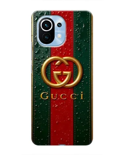Чехол для Xiaomi Mi 11 с картинкой «Gucci — фирменная полоса и золото» Чехол для Xiaomi Mi 11 с картинкой «Gucci — фирменная полоса и золото»