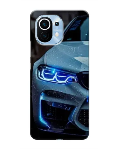 Чехол для Xiaomi Mi 11 с картинкой «Взгляд BMW с синими фарами»