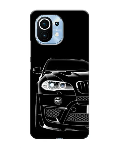 Чехол для Xiaomi Mi 11 с картинкой «Темный силуэт BMW»