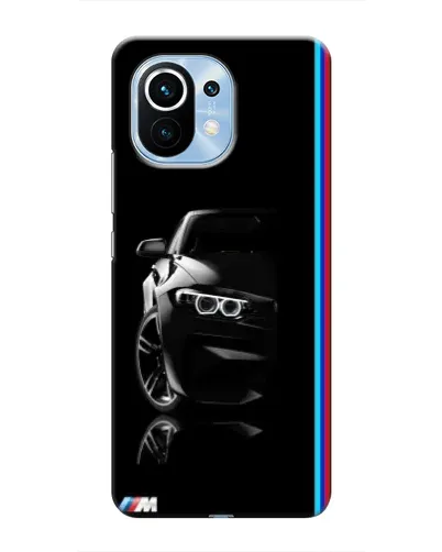Чехол для Xiaomi Mi 11 с картинкой «Силуэт BMW в темноте»