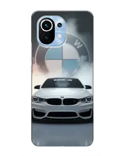 Чехол для Xiaomi Mi 11 с картинкой «BMW в белом дыму»