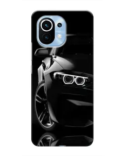Чехол для Xiaomi Mi 11 с картинкой «Черная BMW — профиль»