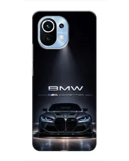 Чехол для Xiaomi Mi 11 с картинкой «BMW сквозь ночной город»