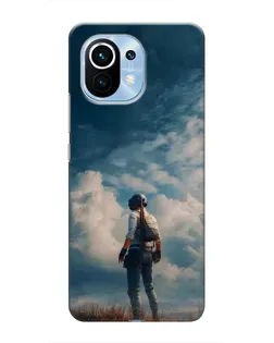 Чехол для Xiaomi Mi 11 с картинкой «Герой PUBG на скале»