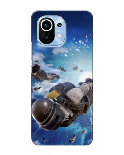 Чехол для Xiaomi Mi 11 с картинкой «Десант PUBG — прыжок»