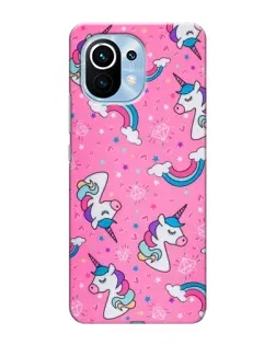 Чехол для Xiaomi Mi 11 с картинкой «Unicorn паттерн розовый»