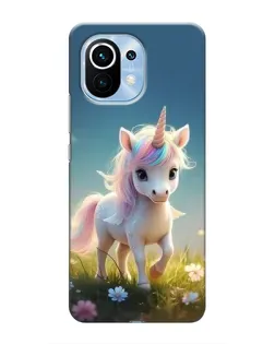 Чехол для Xiaomi Mi 11 с картинкой «Единорог на поляне»