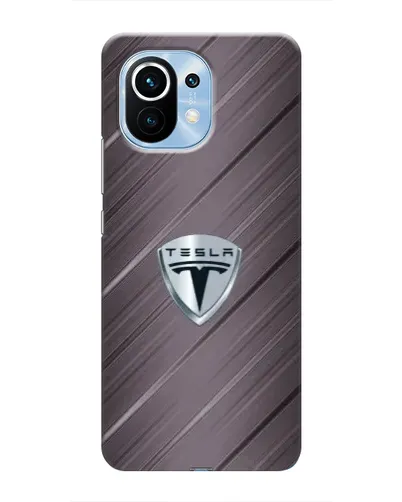 Чехол для Xiaomi Mi 11 с картинкой «Металлическая текстура Tesla»