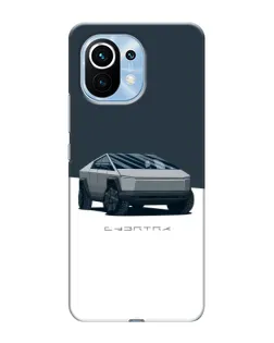 Чохол для Xiaomi Mi 11 з картинкою «Сріблястий Cybertruck Tesla»