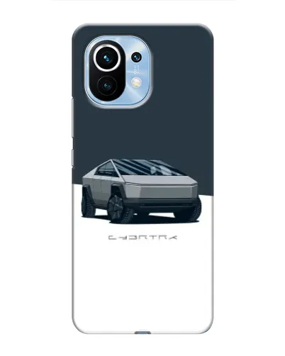 Чехол для Xiaomi Mi 11 с картинкой «Серебристый Cybertruck Tesla»