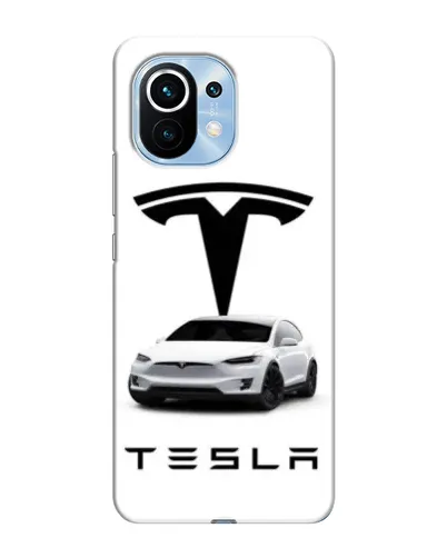 Чехол для Xiaomi Mi 11 с картинкой «Tesla White Style»