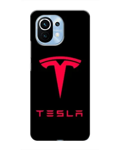 Чехол для Xiaomi Mi 11 с картинкой «Tesla Red Logo»