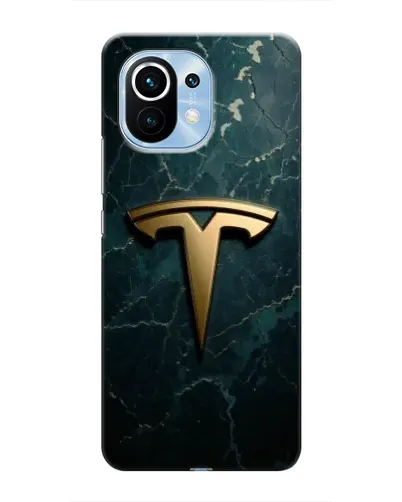 Чехол для Xiaomi Mi 11 с картинкой «Мраморная Tesla Gold»