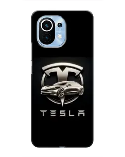 Чохол для Xiaomi Mi 11 з картинкою «Tesla — срібне авто»