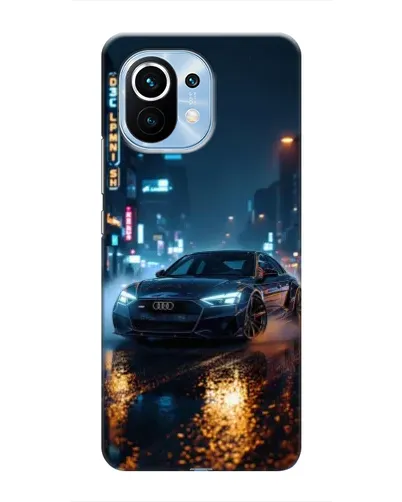 Чехол для Xiaomi Mi 11 с картинкой «Ночной город и Audi»
