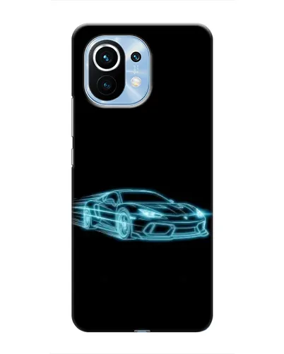 Чехол для Xiaomi Mi 11 с картинкой «Неоновый контур Lamborghini»