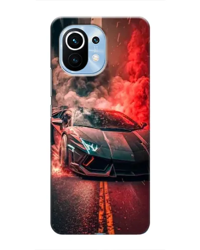 Чехол для Xiaomi Mi 11 с картинкой «Lamborghini красный дым»