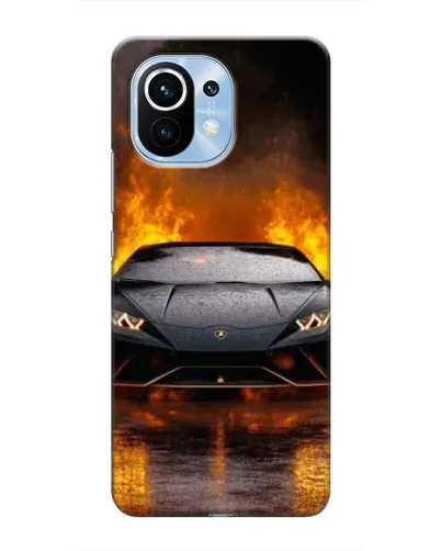 Чехол для Xiaomi Mi 11 с картинкой «Lamborghini в огне»