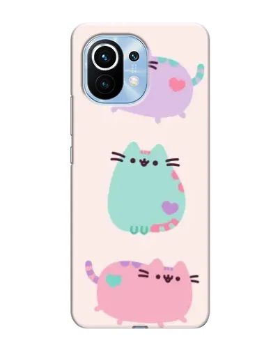 Чехол для Xiaomi Mi 11 с картинкой «Pusheen трио»