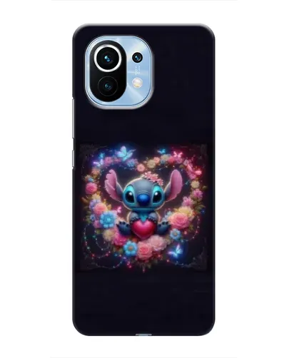 Чехол для Xiaomi Mi 11 с картинкой «Stitch в цветах»