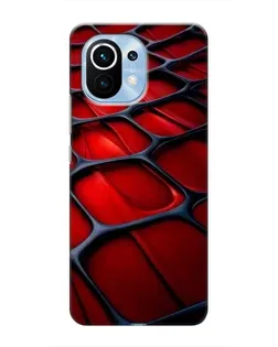 Чехол для Xiaomi Mi 11 с картинкой «Красная глянцевая сетка»