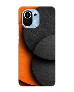 Чехол для Xiaomi Mi 11 с картинкой «Геометрия оранжевых кругов»