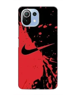 Чехол для Xiaomi Mi 11i с картинкой «Красные брызги Nike»