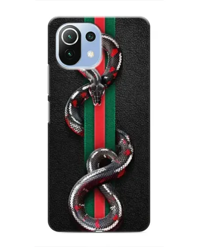 Чехол для Xiaomi Mi 11i с картинкой «Gucci — змея на полосе» Чехол для Xiaomi Mi 11i с картинкой «Gucci — змея на полосе»